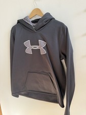 Under Armour ColdGear Storm Pullover Hoodie In Black Men  s Sz L Kangaroo Pocket