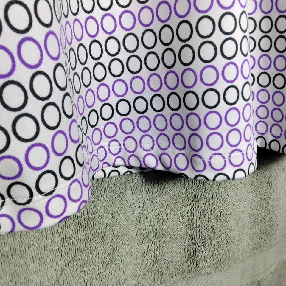 Camiseta sin mangas Jofit para mujer XL blanca púrpura geométrica sin mangas cremallera ropa deportiva Foto 3 de 4