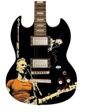 Sting Signed Autographed Photo Graphics Guitar ACOA ACOA