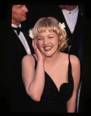 Drew Barrymore in low cut black dress vintage Original 35mm Transparency |  eBay