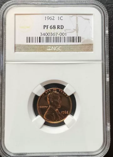 1962 1C Proof Lincoln Memorial Cent NGC PF 68 RD