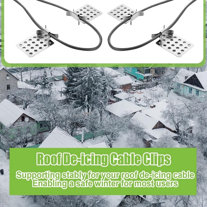 50 Pcs Roof DeIcing Cable Clips Heat Cable Roof Clip Aluminum Roof