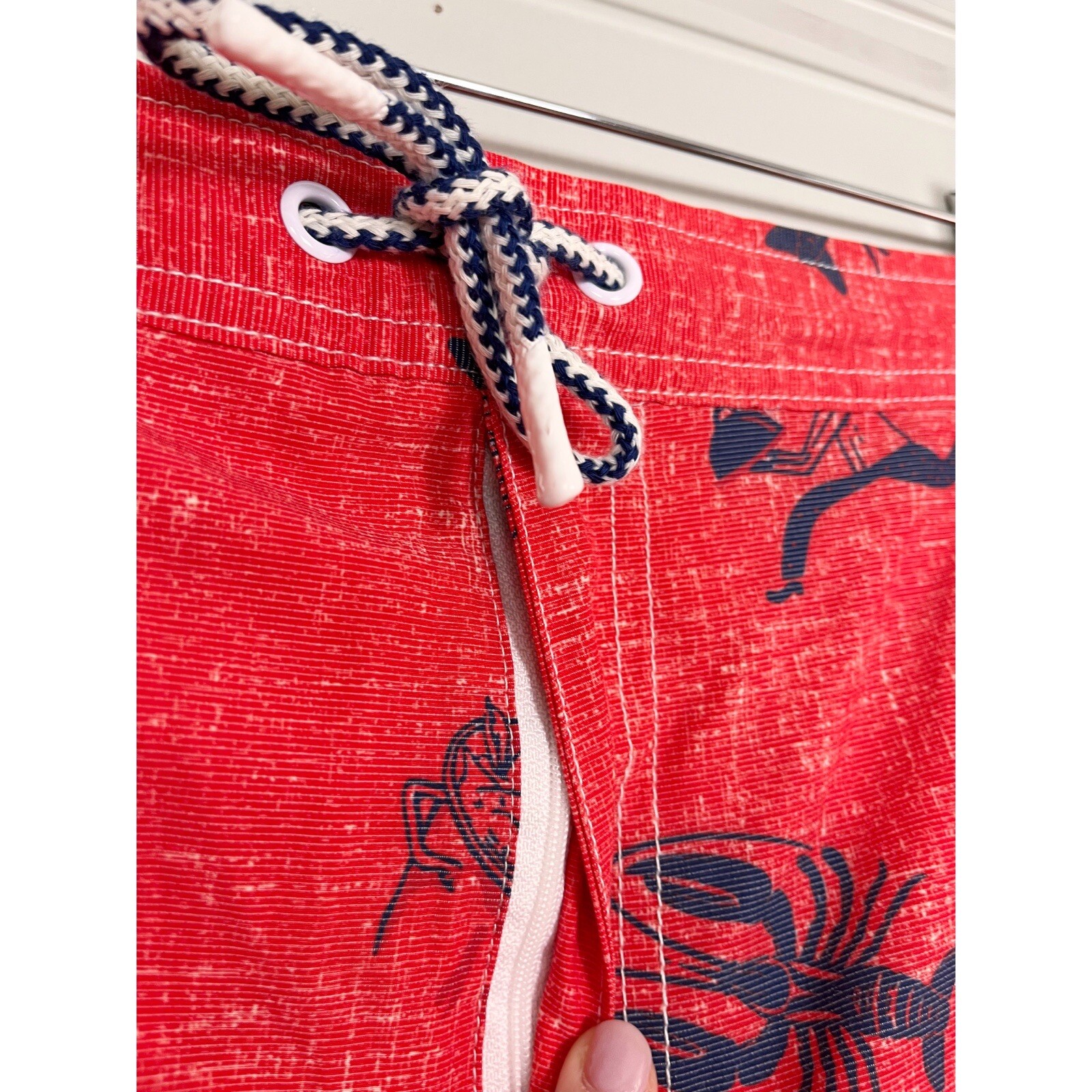 JohnnieO Mens Brisbane Swim Trunks Lined Malibu Red Lobsters Nautical