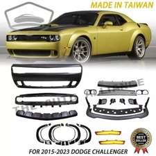 Fits 15-23 Dodge Challenger widebody Front Bumper Cover with lip&Fender Flares