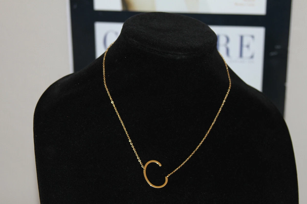 257 Savvy Cie C 14K Statement Inital Letter Necklace Multiple Options 75