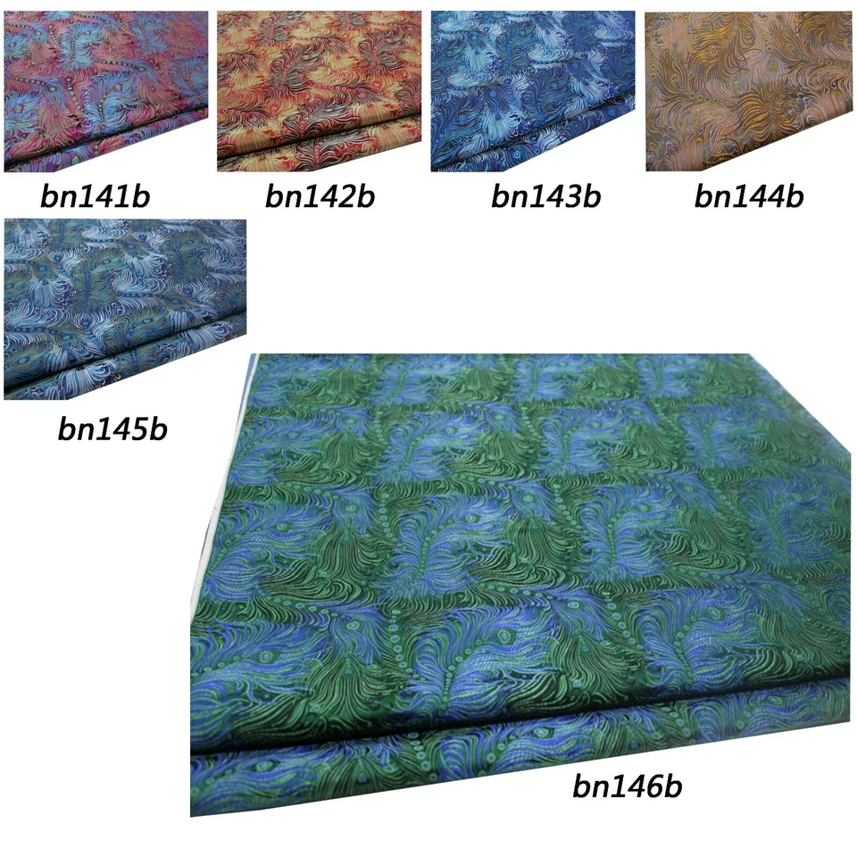 Faux Silk Brocade(Peacock Feather)Jacquard Damask Kimono Fabric Material*Bn4 - Image 2 of 4