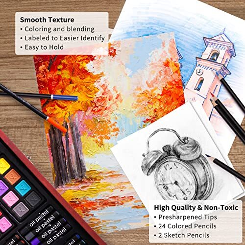 145 Piece Deluxe Art Set with 2 x 50 Sheet Drawing Pad Art Supplies