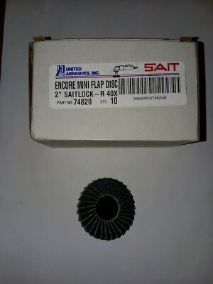 United Abrasives Inc SAIT Encore Mimi Flap Discs 2'' SAIT LOK R 40X 74820 QTY 10