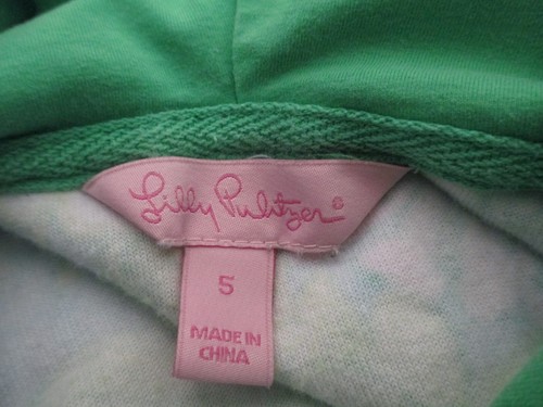 LILLY PULITZER 🌸 SIZE 5==PINK AQUA FLORAL PRINT / FULL ZIP / TERRY HOODIE - Picture 5 of 5