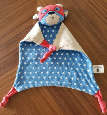 Organic Farm Buddies ''Super Go T'' GOAT Rattle head Lovie Security Blanket