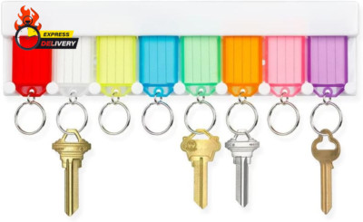 Key Tag Rack Slot Style Plastic Wall Mounted Key Holder Organizer with Transpare