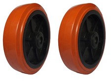 2 x 200mm. (8") QUALITY HEAVIER DUTY WHEELS with roller bearing. Truck/Trolley*