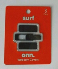 NEW Surf Onn Computer Webcam Covers - 3 pack Black . NEW in Package