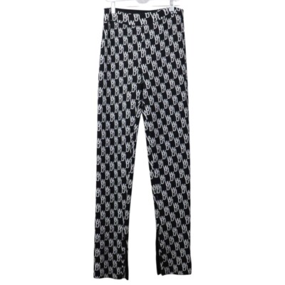 We11Done Pants Womens Medium Black Slim Cashmere Wool Monogram Preppy Knitted