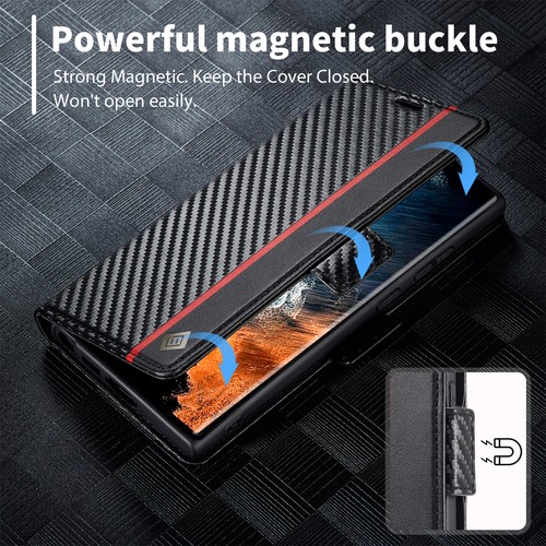 For Samsung S25 S24 S23 S22/S21/S20 FE Ultra Plus Case Leather Wallet Flip Cover - Picture 2 of 13