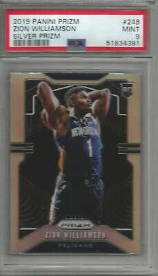 Zion Williamson 19/20 Panini Prizm Silver Prizm Rookie PSA 9 Zion Williamson 19/20 Panini Prizm Silver Prizm Rookie PSA 9
