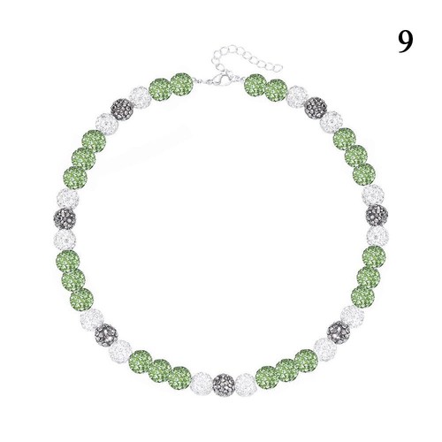 45 Cm Bunte Diamant-Kugel-Halskette Runde Perlenkette Perlen-Halsband ≌ - Bild 11 von 15
