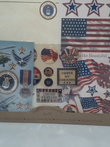 K&Company Military Scrapbook Kit Layouts, 12"x12" Air Force, Stickers, Paper - Picture 4 of 8