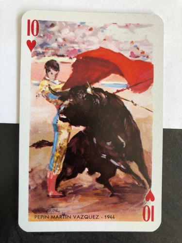 Vintage Art Cowboy Swap Playing Card: Matador Bullfighter Bull Fighter Vazquez - Picture 5 of 6