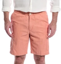 TOMMY BAHAMA ELASTIC WAIST LINEN THE DREAM CARGO GOLF BERMUDA SHORTS M, LARGE