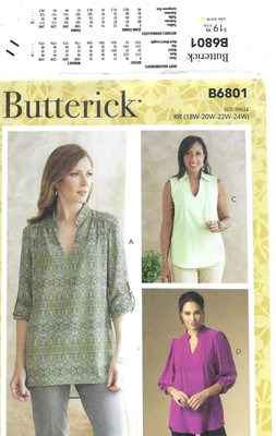 B68018 Misses  Tucked Or Gathered Top Size 8-16 New Mccalls Factory Pattern