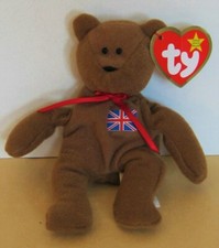 TY TEENIE ORIGINAL BEANIE BRITANNIA THE BEAR WITH TAGS TEENIE BEANIE BABIES VGC