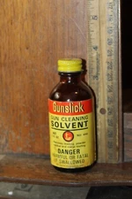 Vintage Empty Glass Bottle Outers Gunslick Gun Cleaning Solvent