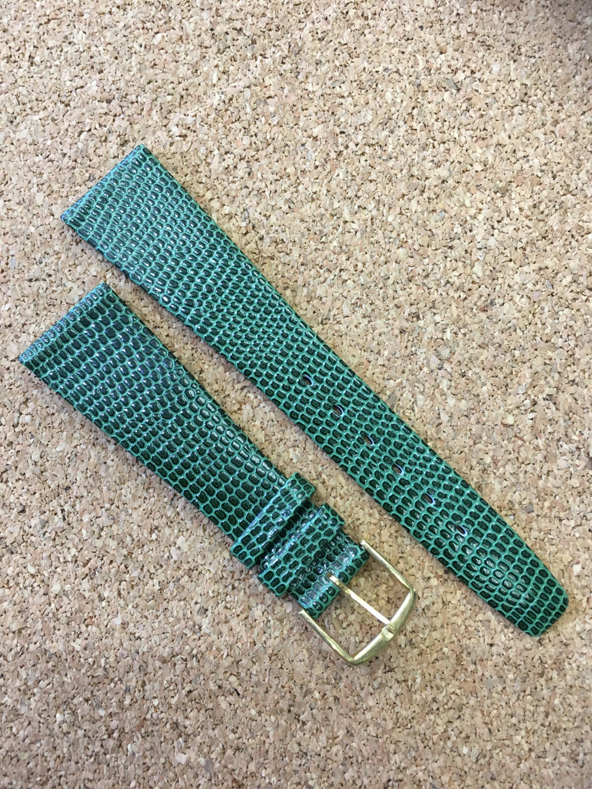 20mm Regular MEN'S GREEN GENUINE LEATHER VINTAGE WATCH BAND Gold Buckle NEW eBay