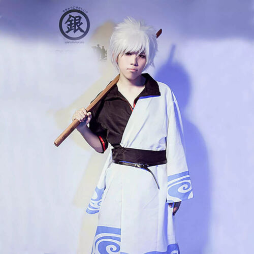 Gintama Gintoki Sakata Halloween Anime Costume Cosplay Japanese Kimono - Picture 2 of 7