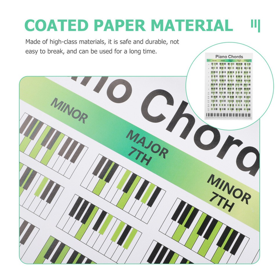 Piano Chord Score Keyboard Chart Chords for Beginner Diagrams eBay