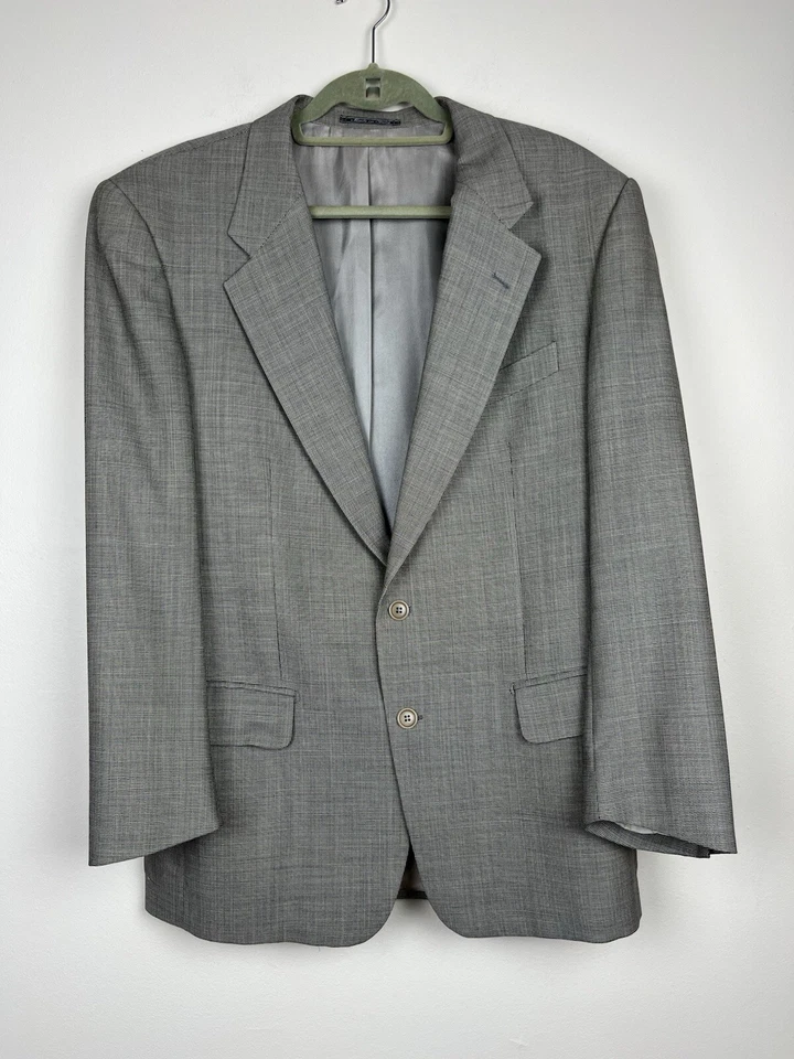 Conjunto Traje Chaqueta Blazer y Pantalones Lubiam 51 R Gris Vintage Italia Excelente Estado Foto 2 de 4