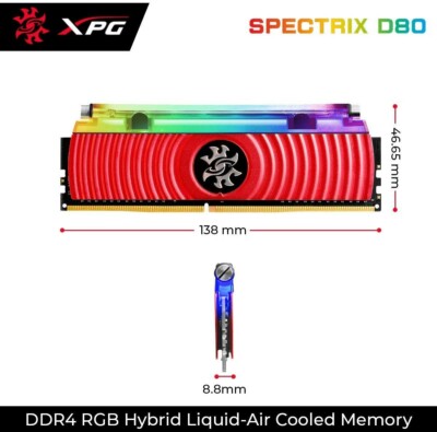 Xpg DDR4 RAM 8GX2 Sticks 3200MHZ RGB WaterCooled