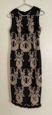0 2 Tracy Reese 100% Wool Fur Trim Floral Pencil Dress
