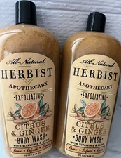 ALL NATURAL HERBIST APOTHECARY EXFOLIATING CITRUS&GINGER BODY WASH (2PIECES)32OZ