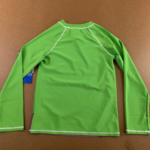 Marvel Boys 10/12 Green Hulk Graphic UPF 50+ Long Sleeve Rash Guard Swim Top NWT - Picture 4 of 5