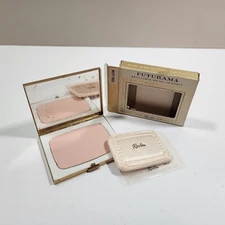 Vintage Revlon Compact Case Gold Tone Futurama Refillable Metal Compact