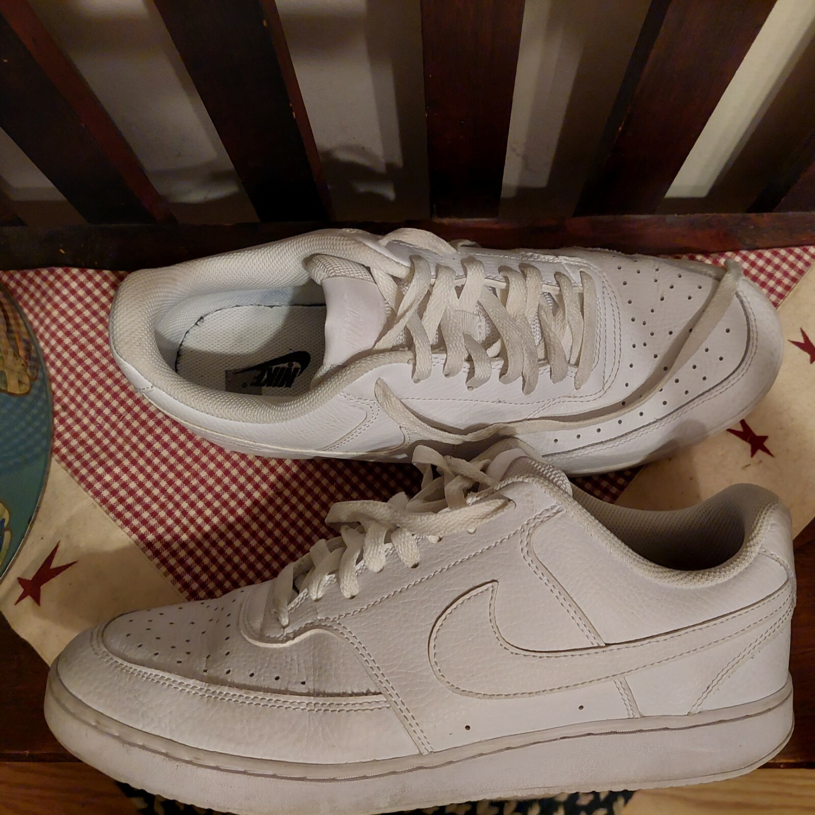 NIKE WHITE LEATHER SNEAKER TENNIS SHOES MEN'S SIZE 11… Gem