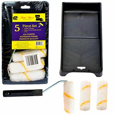 Paint Tray Set,4''Paint Roller,Foam Roller,Paint Roller Brush Roller ( 5 Pack )