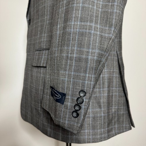 Pronto Uomo Men's 50R Blazer Check Brown Sport Coat Jacket Wool Blend - Picture 3 of 13