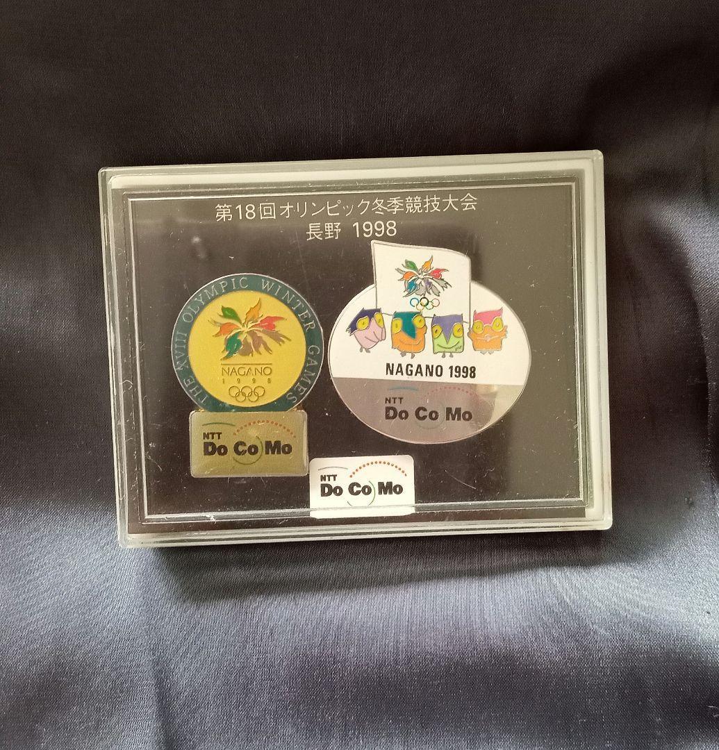 Nagano 1998 Winter Olympics NTT Docomo Commemorative Pin Badge  