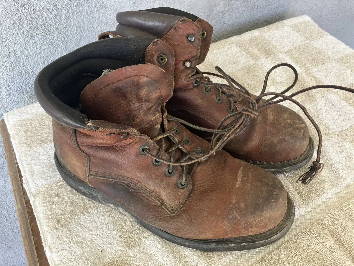Red Wing Mens Vintage Leather Steel Toe ? Boots Size ANSI Z41 PT99 Mens 9.5 E2