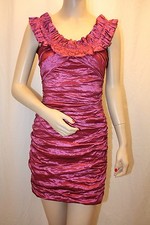 NEW BCBGMAXAZRIA NEW FUCHSIA TAFFETA WOVEN DRESS MTF6D638/M419A SIZE 6