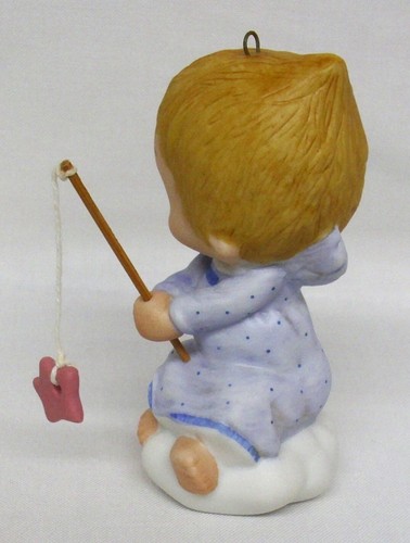 Hallmark Christmas Ornament Betsey Clark 1983 Porcelain Angel Fishing for Stars - Picture 6 of 11