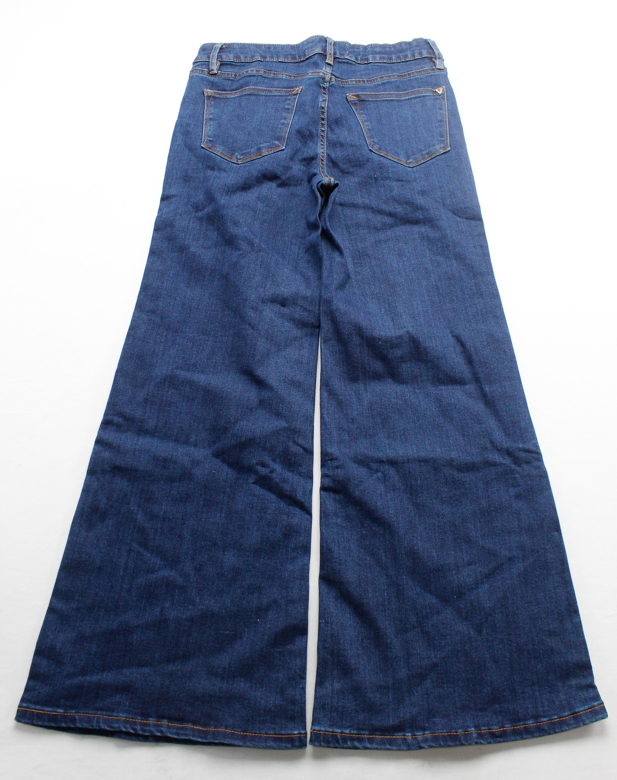 Vigoss Women's Mid Rise Palazzo Crop Wide Leg Jeans MP7 Dark Wash Blue Size 26