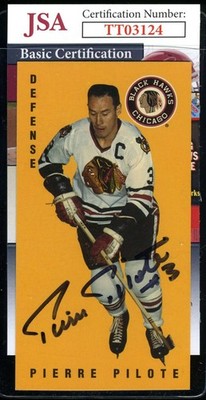 Pierre Pilote JSA Coa Autograph 1994 Parkhurst Signed