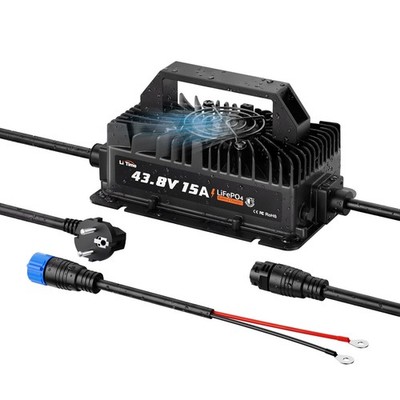 LiTime 43,8V 15A LiFePO4 Batterieladegerät Ladegerät für 36V Lithium Batterie