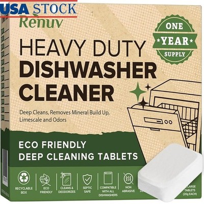 Heavy Duty 20g Dishwasher Cleaning Tablets Odor Eliminator All Machines New