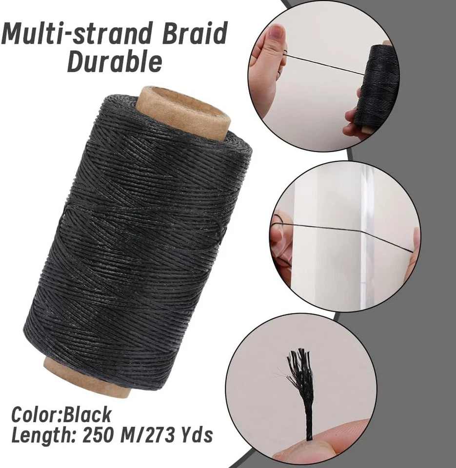 Leather Upholstery Sewing Waxed Thread Kit, 273 Yards Waxed Thread Sewing Nee... - Image 2 of 4