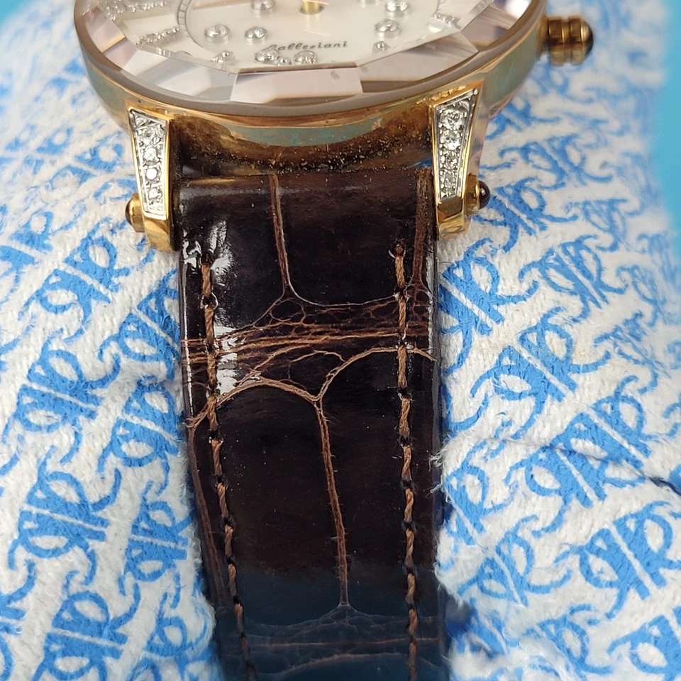 Reloj de cuarzo suizo Renato Calleziani cristal de zafiro genuino esfera de diamantes Foto 3 de 4