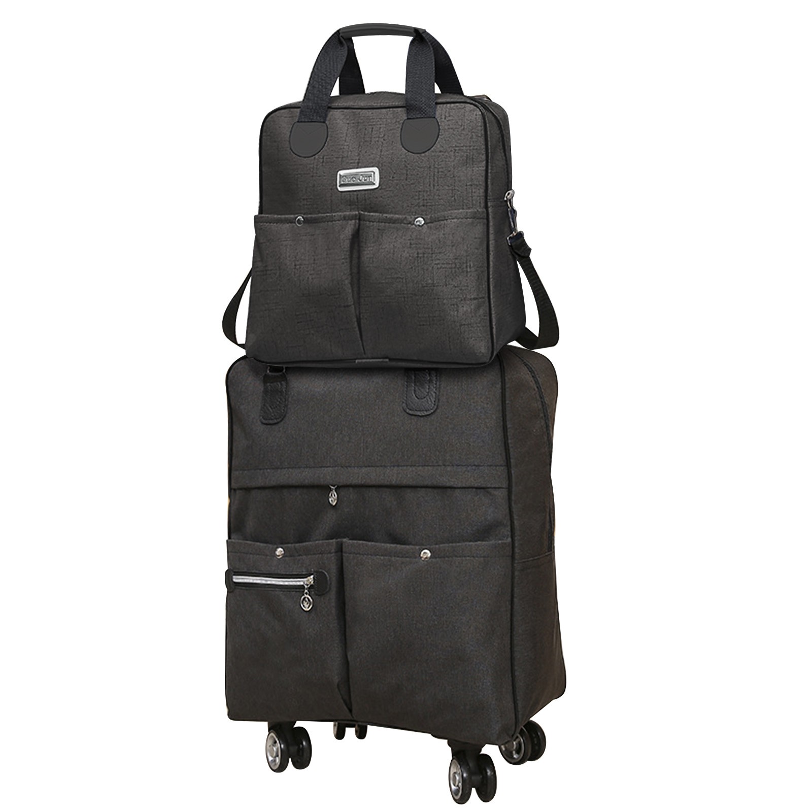 Set W/ Spinner Wheels & Stackable Underseat Carry Bag